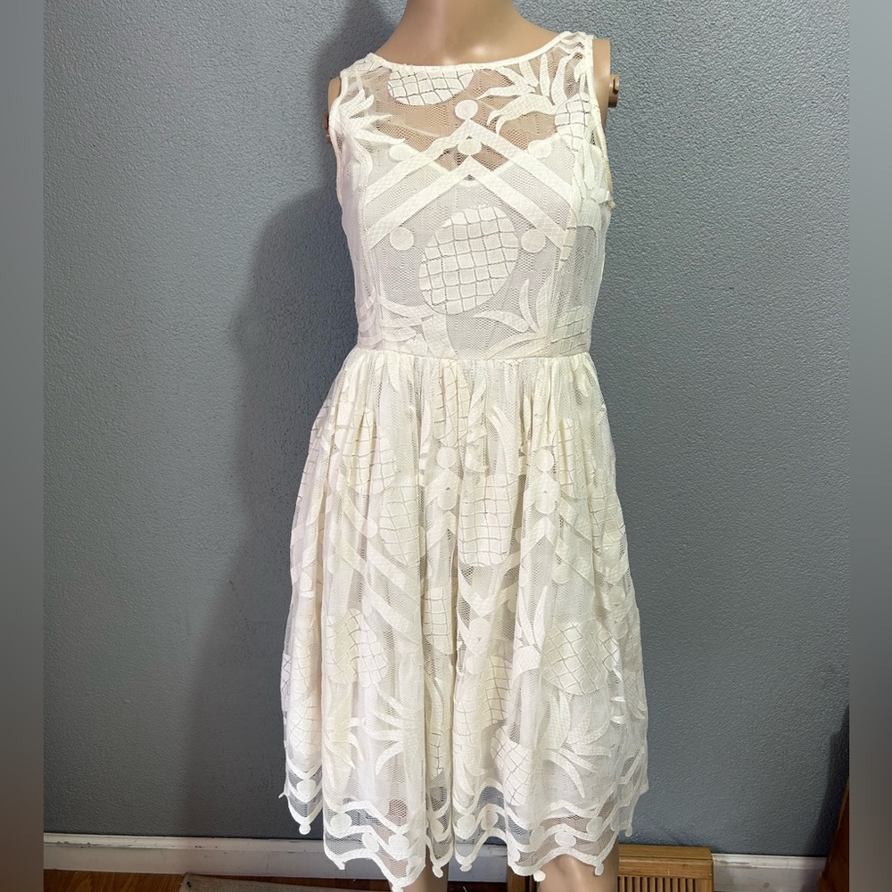 Maeve Anthropology pina pineapple lace fit and flare size 0 - Picture 2 of 12